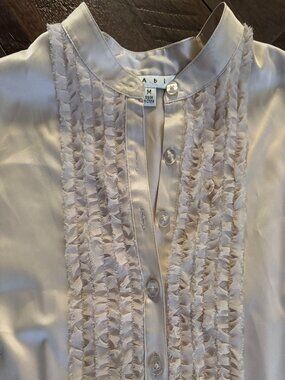 Cabi silk tuxedo button down shirt